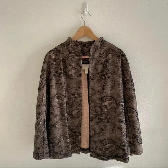 Chico's Lace-Embellished Jacket Sz 3 (16-18/XL) - Picture 2 of 13